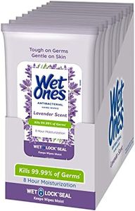 Wet Ones Antibacterial Lavender Hand Wipes | Moisturizing Wipes | 20 ct. Travel Size (10 pack)