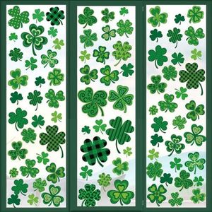 St Patricks Day Window Clings, 9 Sheets Double-Side Quality Printed Shamrock Decorations for St Patrick's Day, Lucky Irish Decals Party Ornaments…