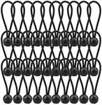 Bungee Balls, 30 Pack Black HeavyWeight 4 inches Tarp Bungee Cords, Weather Resistant Tie Down Strap 4mm Thickness - For Camping, Tents, Cargo, Holding Wire and Hoses