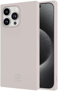 COCOMII Square Case Compatible with iPhone 15 Pro Max - Silicone, Luxury, Slim, Matte, Soft Touch, Microfiber Lining, Fingerprint Resistant, Anti-Scratch, Shockproof (Antique White)
