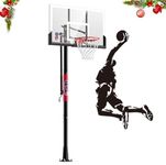 G GX9 In-Ground Basketball Hoop Outdoor Adjustable (7.5-10ft) with Crank, Inground Basketball Goal System for Kids, Youth and Adults, with 54 Inch Shatterproof Backboard