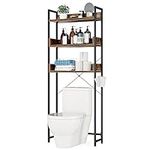 OTK Over-The-Toilet Storage, 3 Tier Bathroom Organizer Shelf, Freestanding Space Saver with Toilet Paper Holder, Multifunctional Over The Toilet Rack, Vintage