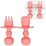Silicone Baby Spoon and Fork Set wi