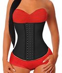 YIANNA Waist Trainer for Women Tummy Control Latex Underbust Waist Cincher Corset Sport Girdle Hourglass Body Shaper,(Black, S)