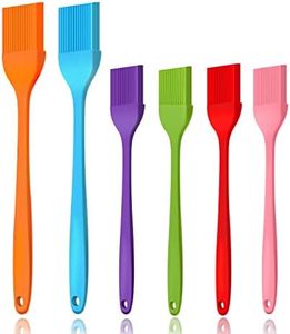 6 PCS CUALORK Silicone Basting Brush, Upgrade Pastry Brush,Heat Resistant Silicone Brushes, Premium Cooking Brush for Sauce Marinade Meat Glazing, Oil Brush for BBQ Kitchen Cooking Baking and Grilling