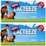 2 pack Lactase Enzyme Lacteeze Drops 15.5 ml Liquid