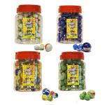 LND Gifts Marbles for Kids: Set of 4 Jars 90 Glass Marbles, Including One Large Shooter Marble per Jar, Ideal for Marble Run and Marbles Game, Over 360 Marbles in 4 handy storage jars