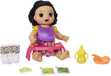 Baby Alive Happy Hungry Baby Brown Straight Hair Doll, Makes 50+ Sounds & Phrases, Eats & Poops, Drinks & Wets, for Kids Age 3 & Up