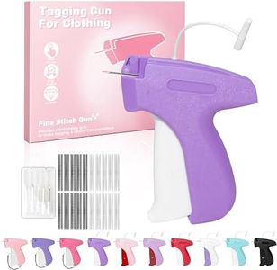 Stitch Gun for Clothes with 6 Needles and 4000 Fasteners (2000 White + 2000 Black) – Quick Clothing Fixer, Handheld Mini Stitch Sewing Gun for Clothing Repairs, Tagging and DIY Projects (A1-Purple)