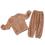 Baby Boys and Girls Unisex Soft Winter Wear Dress Clothing Set | Full Sleeves T-Shirt + Full Lowers Pyjama Pants Sets(Pack of 1) (5-6 YEAR, Khaki)