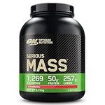 Optimum Nutrition Serious Mass Protein Powder with Creatine, Glutamine, 25 Vitamins & Minerals, High Calorie Mass Gainer, Strawberry Flavour, 8 Servings, 2.73kg, Packaging May Vary