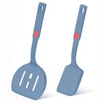 Silicone Spatula Turner Set for Nonstick Cookware, Seamless Design 600?F Heat Resistant Spatulas with Seamless Design, Non Scrach Cooking Utensils for Flipping Eggs & Pancakes (Starry Blue)