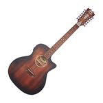 D'Angelico Electro Acoustic 12 String Solid-Body Electric Guitar, Right, Aged Mahogany (DAPLSG212AGDCP)