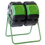 FCMP Outdoor HOTFROG Dual Body Tumbling Composter (HF-DBC4000) Black & Green (37-Gallon)
