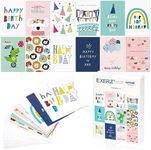 EXERZ Birthday Cards Children Kids 24 pieces Assorted (Envelopes included)