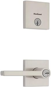 Kwikset 991 Halifax Keyed Entry Lever and Single Cylinder Deadbolt Combo Pack Featuring SmartKey and Microban in Satin Nickel