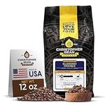 Christopher Bean Coffee Decaf Coffee Ground - Blueberry Crumble Flavored Coffee, Decaffeinated Coffee with Non-GMO Flavoring, Roasted Arabica Coffee Beans, Makes 30 Cups, Non-Dairy & Sugar-Free, 12 oz