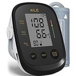 Blood Pressure Monitor,AILE Blood Pressure Machine Upper Arm Large Cuff(8.7"-16.5" Adjustable),Automatic high Blood Pressure Cuff for Home use (Black)