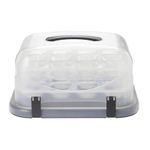 lakeland Two-Tier 24 Cupcake Carrier 41cm x 32.5cm x 21.5cm H – Clear Lid With Carry Handle