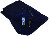 Car Cozy 2 - 12-Volt Heated Travel Blanket with Patented Safety Timer by Trillium Worldwide (Navy, 58" x 42")