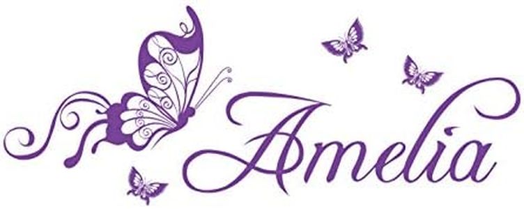 LightningSigns HSWA3 - Vinilo adhesivo para pared con nombre personalizado y diseño de mariposas, tamaño mediano