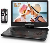 WONNIE 16.5" Portable DVD Player with 14.1" Large HD Swivel Screen, 6 Hours Rechargeable Battery, High Clear Volume Speaker, Support USB/SD Card/Sync TV, Last Memory and Multiple Disc Formats