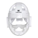 kowaku Kids Adults Karate Breathable Head Protection Face Grappling Head Guard, White, L