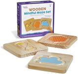 hand2mind Wooden Mindful Maze Set, Tactile Sensory Toys, Sensory Board, Anxiety Relief Items, Mindfulness for Kids, Social Emotional Learning, Calming Corner Classroom, Calm Down Corner Supplies