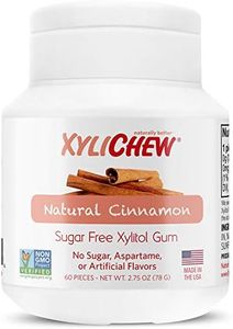 Xylichew 100% Xylitol Chewing Gum - Non GMO, Non Aspartame, Gluten Free, and Sugar Free Gum - Natural Oral Care, Relieves Bad Breath and Dry Mouth - Cinnamon, 60 Count