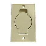 HASMX Central Vacuum Inlet Valve Replacement Wall Inlet Valve Cover Plate for Beam Central Vacuums, Beige Round Door (1-Pack)
