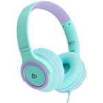 Kids Headphones with MIC INFURTURE CH1,Wired Headphones for Kids with 94dB Volume Limited for Boys Girls, Adjustable Headband, Foldable, Child Headphones on Ear for Study Tablet Airplane School, Blue