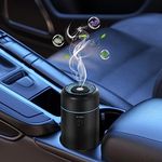 SEEDSEEL 100ML Car Aromatherapy Diffusers for Essential Oils，Mini Air Scent Small Humidifier with 7-LED Color Changing Light, Suitable for Car, Office,Home, bedrooms.（Black）