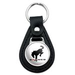 Black Leather Ford Buckin' Bronco Keychain