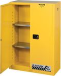 Justrite 894500 Sure-Grip EX Flammable Safety Cabinet, 2 Door, Manual Close, Dimensions (H x W x D): 65 x 43 x 18 inch (1651 x 1092 x 457 mm); 45 gal. (170L)