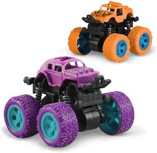 Angel Kids 4x4 Stunt Monster Trucks for Kids | Push and Go Friction Powered Cars | 360 ° Drift Stunt Car Toy | Birthday Gift for Boys 3 to 8 Years (Set of 2) (Multicolour)