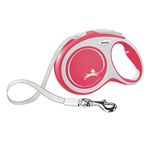 FLEXI New Comfort Retractable Dog Leash (Tape), for Dogs Up to 132lbs, 26 ft, Large, Red/Pastel