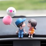 Claiez Car Dashboard Accessories Cute Cartoon Couples Action Figure Figurines Balloon Ornament car Dashboard Toys Auto Interior Dashboard Accessories for car Interior Dashboard Decoration?