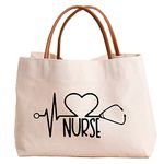 kifasyo Nurse Tote Bag Nurse Gifts RN Nursing Bag for Work, Shopping, Beach, Travel, Nurse 02, Large