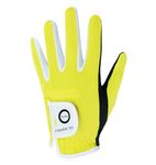 Golf Gloves Kids Youth Junior Toddler Boys Girls 1 Pack Left Hand, Breathable Microfiber Synthetic Right Handed Golfer Glove for Age 4-13 Years Old (Yellow, M)