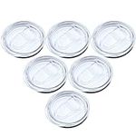 AMIJOUX 6 Pack Tumbler Replacement Lids, Plastic Splash Resistant Lids Covers, Spill Proof Skinny Tumbler Lid Clear Cup Covers Fit for 2.8in Cup Mouth Compatible with Mouth Tumbler Cooler Cup(20oz)