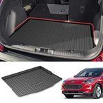 KUST Custom Fit Cargo Mat for 2020-2023 2024 Ford Escape Hybrid & No-Hybrid Cargo Liner All Weather Trunk Liner Tray Black TPO