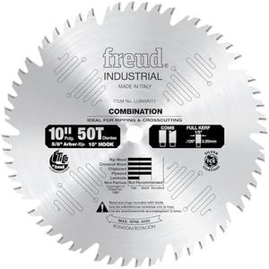 Freud LU84M011 10-Inch 50 Tooth ATB Combination Saw Blade with 5/8-Inch Arbor