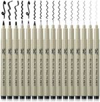 Mr. Pen- Drawing Pens for Artists, 16 Pack, Black Multiliner, Artist pens, Micro Pens for Drawing, Ink Pens for Drawing, Sketch Pens, Micro Pen, Fineliner Pens, Bible Journaling Pens