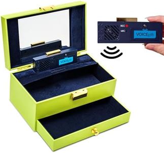 VOICEGIFT Memory Box, Recordable Memory Box with Removable Voice Recorder Module, Decorative Keepsake Box for Photos & Jewelry, Record and Re-record 60-Second Personal Messages | Green