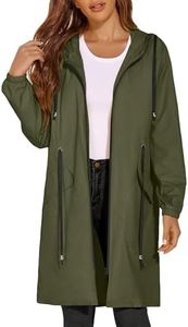 ELESOL Womens Raincoats Waterproof with Hood Lightweight Rain Jackets Rainproof Long Rain Repellent Coats