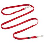 PETBABA Hands Free Dog Leash, 6.2ft Heavy Duty Strong Crossbody Over Shoulder Waist Multifunctional Lead, for Walking Running Medium Large Dog That Pull - Red