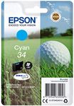 Epson 34 Cyan Golfball Genuine, DURABrite Ultra Ink Cartridge, Standard Capacity