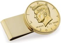 Gold-Layered JFK Half Dollar Stainless Steel Coin Money Clip