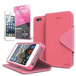 [ iPhone 5C Case] Cellto iPhone 5C Case Wallet Flip Type with HD Screen Protector [Slim Fit] [Hot Pink] Diary Cover/w ID Slot with Premium PU Leather and TPU Dual Layer - EPI Style