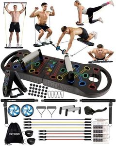 HOTWAVE Portable Exercise Equipment with 18 Gym Accessories.20 in 1 Push Up Board Fitness,Resistance Bands with Ab Roller Wheel,Full Body Workout at Home